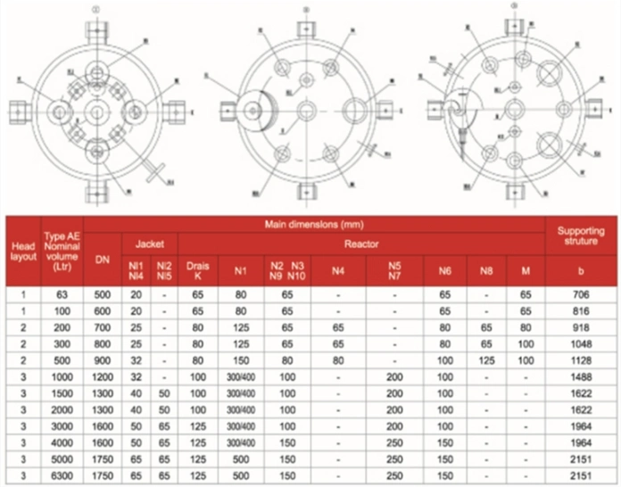 Open/Flange Type Jacketed Glass Lined Reactor