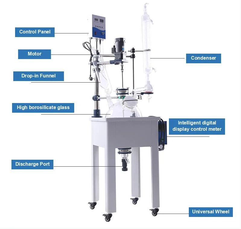 10L 20L 50L 100L Chemical Single Layer Glass Reactor