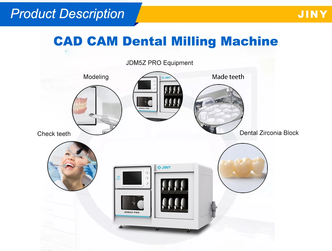 5 Axis Dentures Lab CAD Cam Zirconia Dental Milling Machine with 10 Discs Automatic-Disc Changer