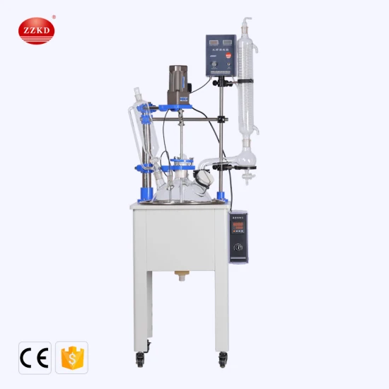 CE 10L Kleinlabor-chemischer Hydrolyse-Einschicht-Glasreaktor mit elektrischem Heizbad